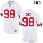 NCAA Ohio State Buckeyes Youth #98 Jerron Cage White Nike Football College Jersey HLN3245JV